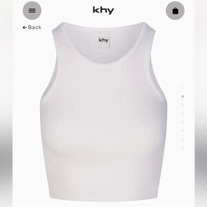 Cropped Raw Hem Rib Tank Top - White Khy